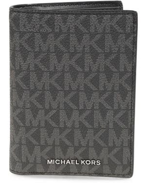 Michael Kors Logo-Print Bi-Fold Wallet - Gray