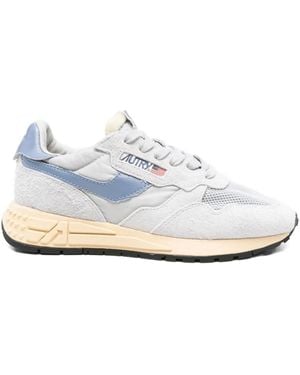 Autry Mesh-Panel Suede Trainers - White