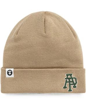 Aape By A Bathing Ape Logo-Embroidered Beanie Hat - Natural