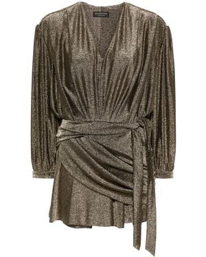 Balenciaga Robe Courte Pailletée À Design Drapé - Gray