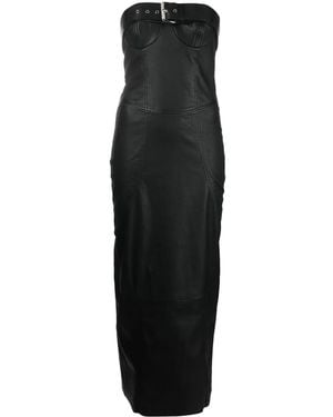 DROMe Schulterfreies Lederkleid - Schwarz