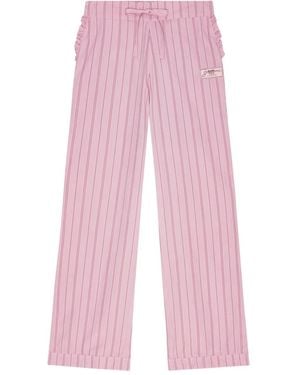 Ganni Hose mit Nadelstreifen - Pink