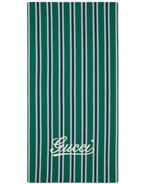 Gucci Striped Beach Towel - Green