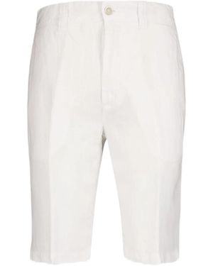 120% Lino Linen Bermuda Shorts - White