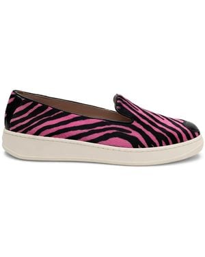 Hogan Zebra-Print Heart-Detail Trainers - Purple