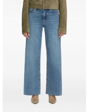 FRAME Le Pixie Raw-Edge Wide-Leg Jeans - Blue