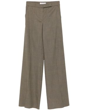 Max Mara Netto Check-Pattern Wide-Leg Pants - Gray