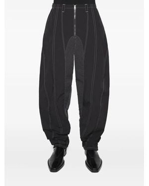 Mugler Panelled Zip Trousers - Black