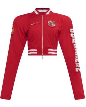 DSquared² Logo-Patch Cropped Jacket - Red