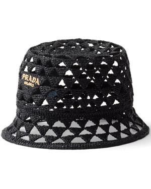 Prada Fischerhut Aus Webstoff - Schwarz
