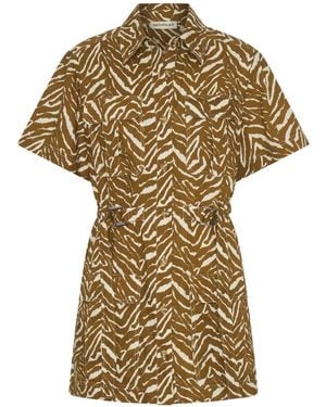 Nicholas Zebra-Print Mini Dress - Metallic