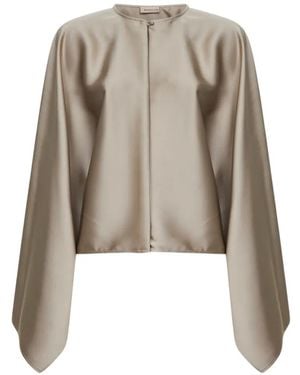 Blanca Vita Asymmetric Kimono-Sleeves Jacket - Natural