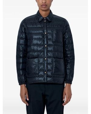 Moncler Logo-Patch Padded Jacket - Blue