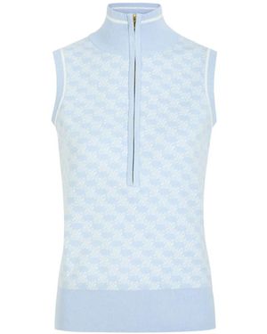 Varley Vincent Monogram-Pattern Knit Top - Blue