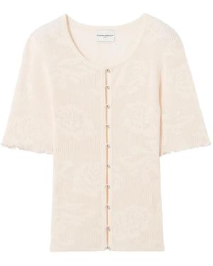 Claudie Pierlot Kurzärmeliger Cardigan - Weiß