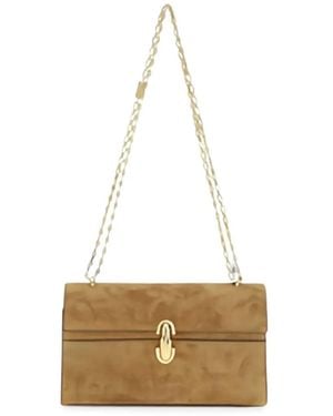 SAVETTE Symmetry Suede Shoulder Bag - White