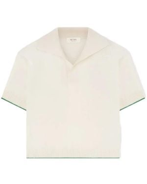 RETORI Contrast-Trim Short-Sleeve Polo Shirt - Natural