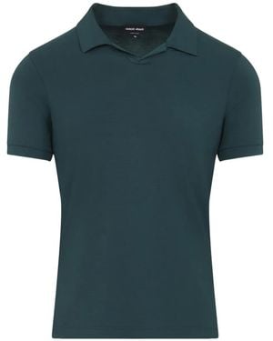 Giorgio Armani Woods Viscose Polo With Polo Collar - Grün