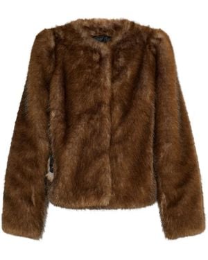 Stand Studio Sadie Faux Fur Jacket - Brown