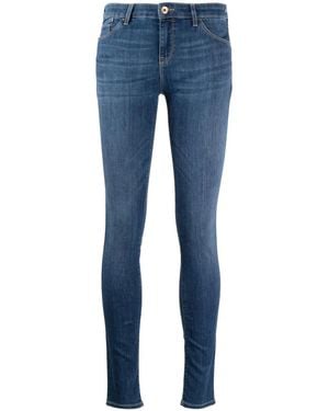 Emporio Armani Embroidered-Logo Jeans - Blue