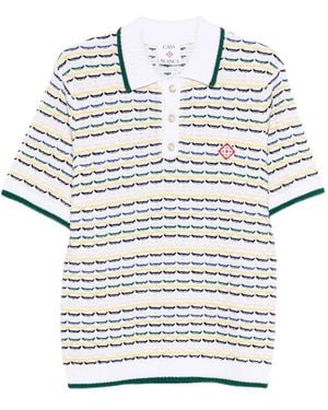 メンズ CASABLANCA ストライプ ポロシャツ ブルー | Lyst