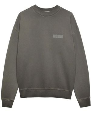 MSGM Tie-Dye Print Logo-Embroidered Sweatshirt in Grey for