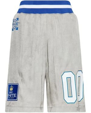 Off-White c/o Virgil Abloh Dyed Vi Sat 00 Logo-Patch Loose Shorts - Blue