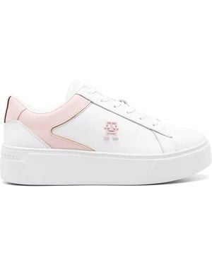 Tommy Hilfiger Sneakers Court Con Suola Rialzata 45Mm - Bianco