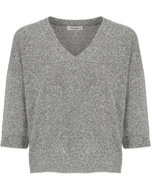 Kangra Sequin-Embellished V-Neck Jumper - Grey