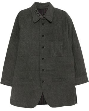 Yohji Yamamoto Gusset-Collar Padded Jacket - Grey