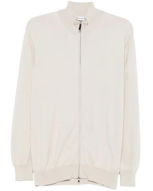 Kangra Zip Ribbed Cardigan - White