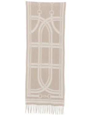 GANT Bufanda De Lana Con Cadena En Jacquard - Blanco