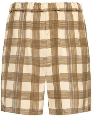 Jil Sander Checked Shorts - Natural