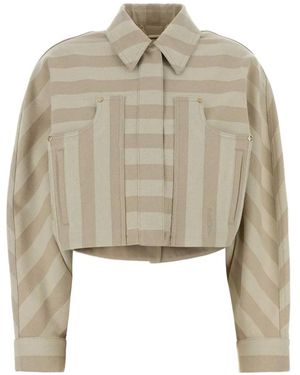 Fendi Striped Drill Jacket - Natural
