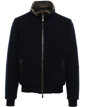 Moorer Zip-Up Fleece Jacket - Blue