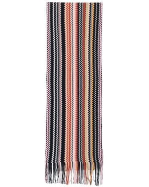 Missoni Zigzag Fringed Scarf - White