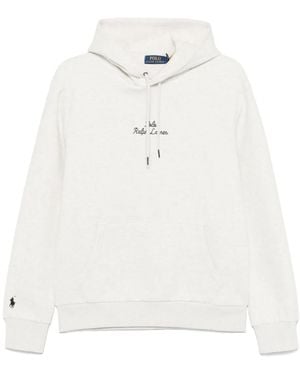 Polo Ralph Lauren Logo-Embroidered Hoodie - White
