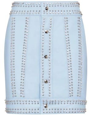 Philipp Plein Minirock mit Nieten - Blau