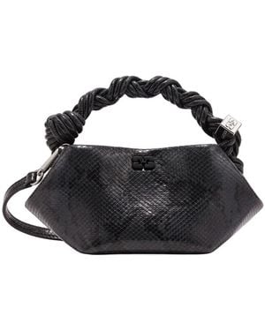 Ganni Mini Sac À Main Bou À Anse Torsadée - Noir
