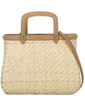 Rodo Top Handle Wicker Tote Bag - Natural