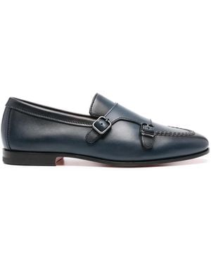 Santoni モンクストラップ レザーシューズ - ブルー