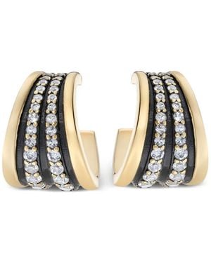 V Jewellery Nina Embellished Hoop Earrings - Black