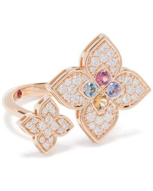 Roberto Coin 18Kt Roségouden Venetian Princess Ring Met Stenen - Roze