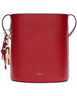 Furla Roxie" Ares Leather Small Bucket Bag - Red