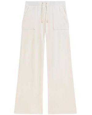 Juicy Couture Flare-Leg Velour Track Trousers - White