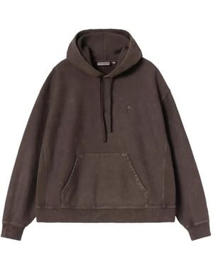 Carhartt Lambert Logo-Embroidered Hoodie - Brown