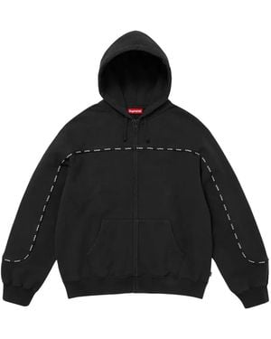 Supreme Piping Zip-Up Hoodie - Black
