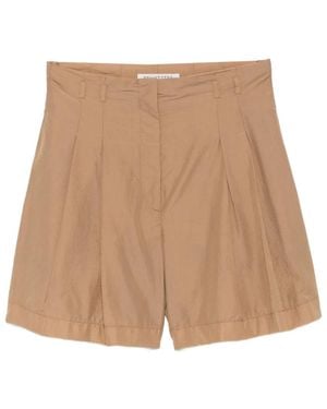 Philosophy Di Lorenzo Serafini Pleated High-Waisted Shorts - Natural