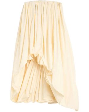 Jil Sander Draped Taffeta Dress - Natural