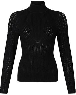 Liu Jo Punched High-Neck Jumper - Black